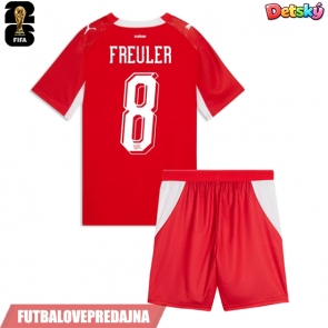 Lacne Dětský Futbalové dres Švajčiarsko Remo Freuler #8 MS 2026 Krátky Rukáv - Domáci (+ trenírky)